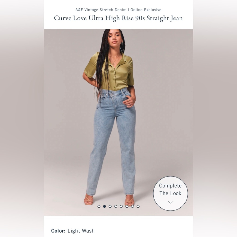 Abercrombie and Fitch Curve Love Ultra High Rise “The 90’s Straight” jeans